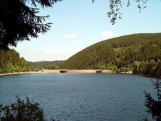 Oker Dam reservoir in Germany