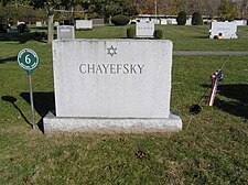 Paddy Chayefsky's grave in Kensico Cemetery