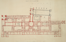 The Speaker's House is in the bottom right of this plan of the rebuilt Palace of Westminster Palace of Westminster plan, F. Crace, high resolution.png