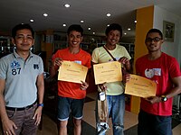 Participants receive their certificate of participation