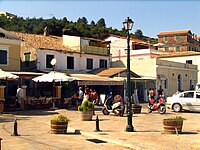 The main square ("Plateia") of Gaios, Paxos, Greece