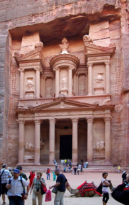The Khazneh at Petra, is believed to be Aretas IV's mausoleum.