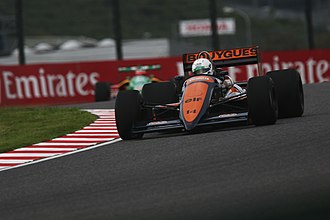 The AGS JH23 being demonstrated at the 2018 Japanese Grand Prix. Philippe Streiff AGS JH23 2018 Japanese Grand Prix (43814923310).jpg