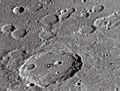 English: Pitiscus lunar crater as seen from Earth with satellite craters labeled