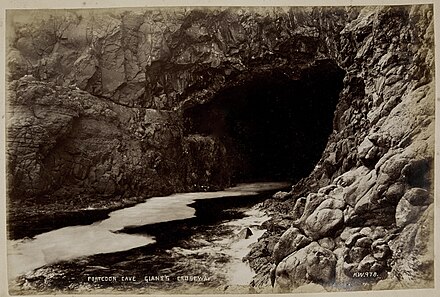 1888 postcard of Portcoon Cave