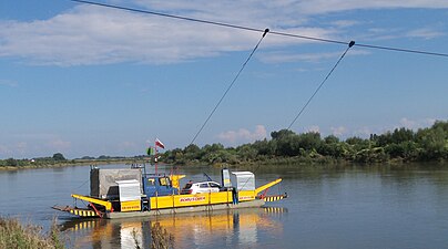 High-rope ferry in Borusowa on the Vistula River