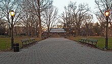 A path leading to the Oriental Pavilion Prospect Park Oriental Pavilion Golden Hour 2.jpg