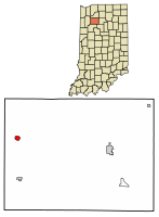 Pulaski County Indiana Incorporated and Unincorporated areas Medaryville Highlighted 1848186.svg