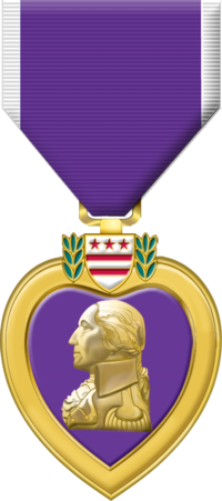 The 111 crewmen of Tampa were posthumously awarded the Purple Heart Medal on Veterans Day, 11 November 1999. Purple Heart Medal.png