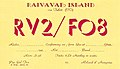 QSL RV2/FO8 (1947)