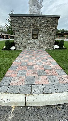 The commemorative bricks and the bronze plaque honor the people and organizations that contributed to the Horse Tamer restoration efforts. RHS Horse Tamer Commemorative Bricks, Roslyn Heights, NY.jpg