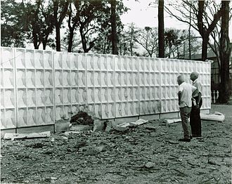 Hole blown in embassy perimeter wall through which the Viet Cong entered the embassy grounds Rat Hole!.jpg