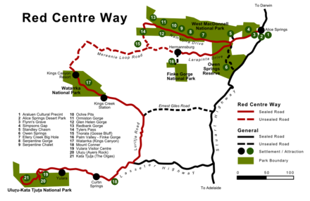 Road map of Red Centre