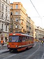 Čeština: Staroměstská, kolaudace rekonstruované tramvajové trati Národní divadlo – Staroměstská měřícím vozem Tatra T3 ev. č. 5521, Praha English: Staroměstská, final inspection of tram track Národní divadlo – Staroměstská with measuring tram Tatra T3 reg. 5521, Prague