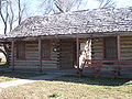 Replica of the original Atascosa County log courthouse in Jourdanton