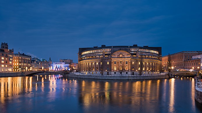     Riksdagshuset in Stockholm, with the Kungliga Operan in the background.