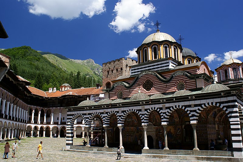 File:Rila Monastery, view to the main church "Nativity of the Virgin Mother".jpg