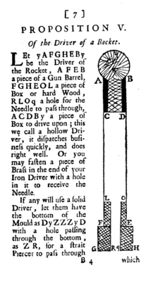 Robert Anderson suggests using metal for rocket casing Robert Anderson Rocket Diagram 1696.png