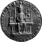Black and white photo of a medieval seal