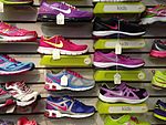 Running shoes display