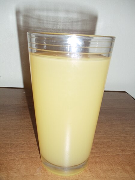 Russet apple juice from Bolney, Mid Sussex, England, in a glass