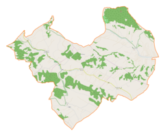 Mapa konturowa gminy Rzepiennik Strzyżewski, w centrum znajduje się punkt z opisem „Rzepiennik Biskupi”