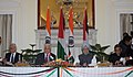 S.M. Krishna and the Member of Executive Committee of Palestinian Liberation Organisation, Mr. Saeb M.S. Erakat signing the MoU between India and Palestine for Establishing India-Palestine Centre of Excellence in ICT.jpg