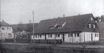 Erste fertiggestellte Wohnhäuser in der Gartenstadt in den 1920er Jahren