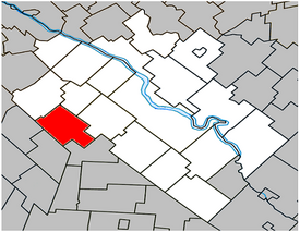 Location within Drummond Regional County Municipality.