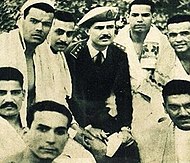 Salah Zulfikar between his students in Suez, 1956