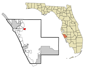 Sarasota County Florida Sisällytetyt ja rekisteröimättömät alueet Sarasota-järvi Highlighted.svg