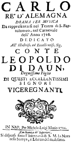 File:Scarlatti - Carlo re d'Alemagna - title page of the libretto, Naples 1716.png