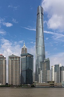 Shanghai Tower, the tallest and largest LEED Platinum certified building in the world since 2015. Shanghai - Shanghai Tower - 0003.jpg