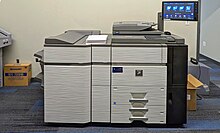 Photocopier used for bulk copying (in 2023) Sharp MX-7500 photocopier.jpg