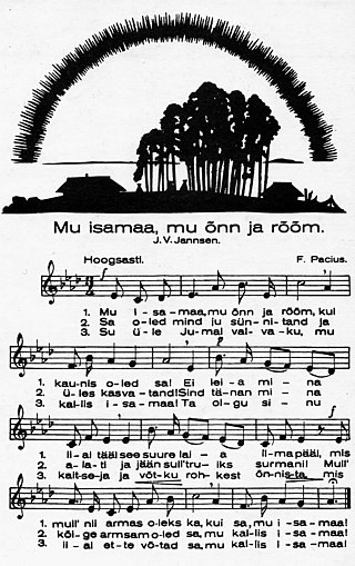 <span class="mw-page-title-main">Mu isamaa, mu õnn ja rõõm</span> National anthem of Estonia