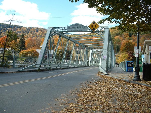 Shelburne Falls Truss Bridge, which carries Rte. 2A and Rte. 112 across the Deerfield River