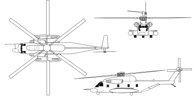 Sikorsky MH-53J Pave Low Line Drawing.svg