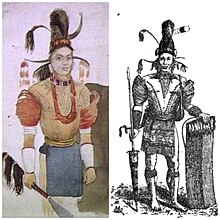 1875 coloured sketch of Wang Bang, Chief of Namsang; and sketch of Wang Man, Chief of Borduria. The sketches were done by Lt. R.G. Woodthrope. Sketches of Namsangia and Borduria Chiefs.jpg