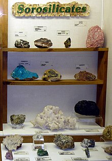 Sorosilicate exhibit at Museum of Geology in South Dakota Sorosilicates exhibit, Museum of Geology, South Dakota.jpg