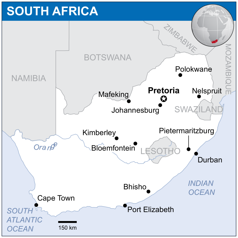 Vị trí của Nam Phi