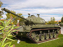 An M41 Walker Bulldog of the Spanish Army, on display at El Goloso. Spanish M41 corner.jpg