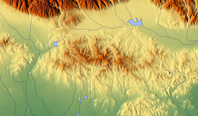 A hegylánc topográfiai térképe.