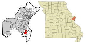 St. Louis County Missouri Incorporated and Unincorporated areas Concord Highlighted.svg