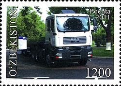 MAN truck on the stamp of Uzbekistan, 2011 Stamps of Uzbekistan, 2011-44.jpg