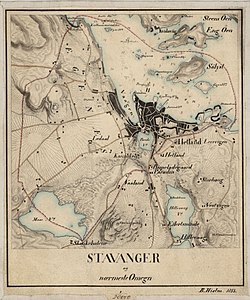 Stavanger amt nr 5- Kart over Stavanger og nærmeste Omegn, 1855.jpg