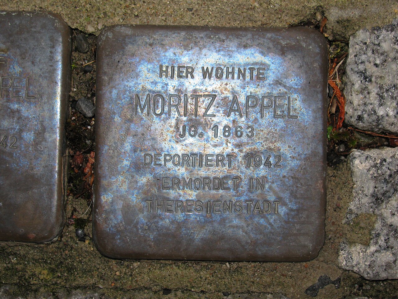 Stolperstein Moritz Appel, 1, Obermainstraße 13, Dietesheim, Mühlheim (Main), Landkreis Offenbach.jpg