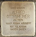 Stumbling stone for Alfred Ottenheimer (Göppingen) .jpg