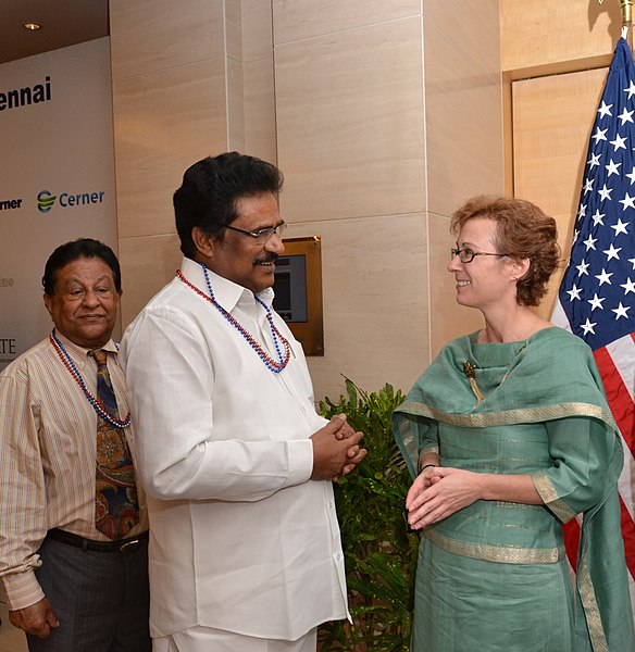 File:Su. Thirunavukkarasar with U.S. Consul General, Chennai Jennifer McIntyre who hosted a reception to celebrate America’s 236th birthday in Chennai on July 03, 2012.jpg