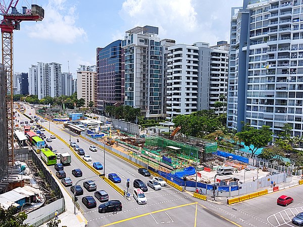 Construction site of Marine Parade station in 2022