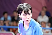 Deutsch: Tischtennis bei den Olympischen Jugendspielen 2018; Tag 9, 15. Oktober 2018; Mixed, Finale, Mixed-Doppel – Miu Hirano (JPN) gegen Sun Yingsha (CHN) 2:3 English: Table tennis at the 2018 Summer Youth Olympics at 15 October 2018 – Mixed Final, Mixed-Double – Miu Hirano (JPN) Vs Sun Yingsha (CHN) 2:3